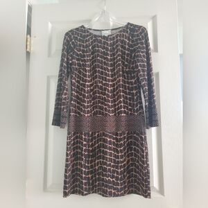 Donna Morgan Dress Woman size 2 Stretch, Slinky, Travel, Animal Print, Neutral